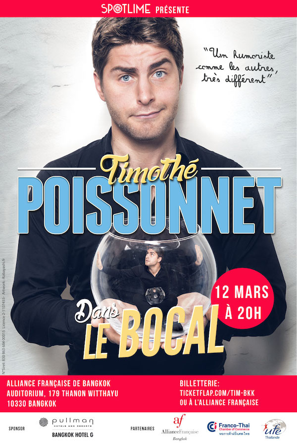 SPECTACLE: L’humoriste Timothé Poissonnet, meilleure recette du rire à Bangkok en 2019 !